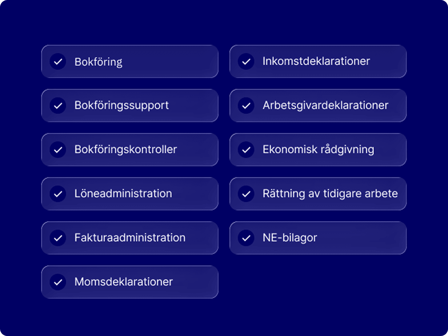 Tjänster Studac erbjuder