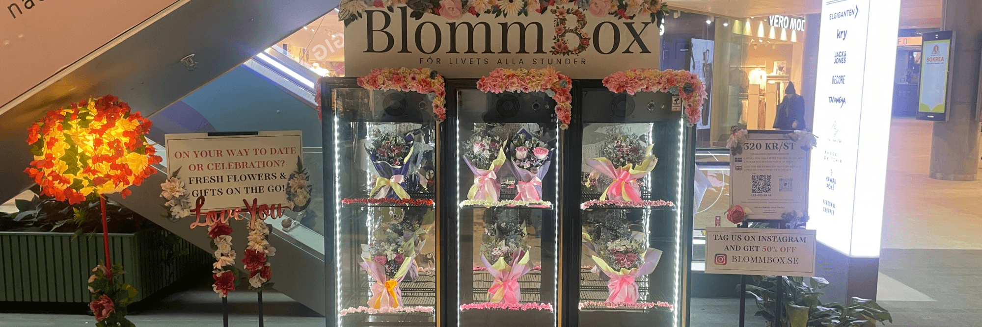 BlommBox försäljningsplats i Gallerian